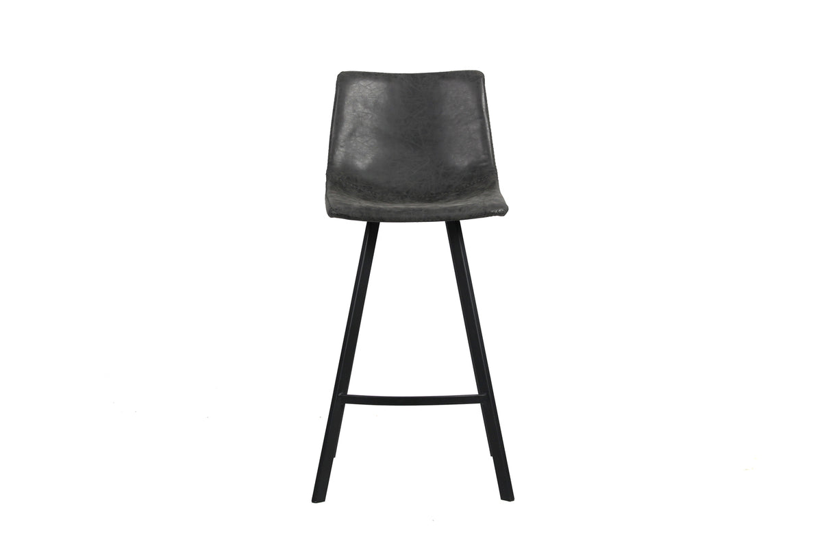 Chaise de comptoir Ozan similicuir Noir