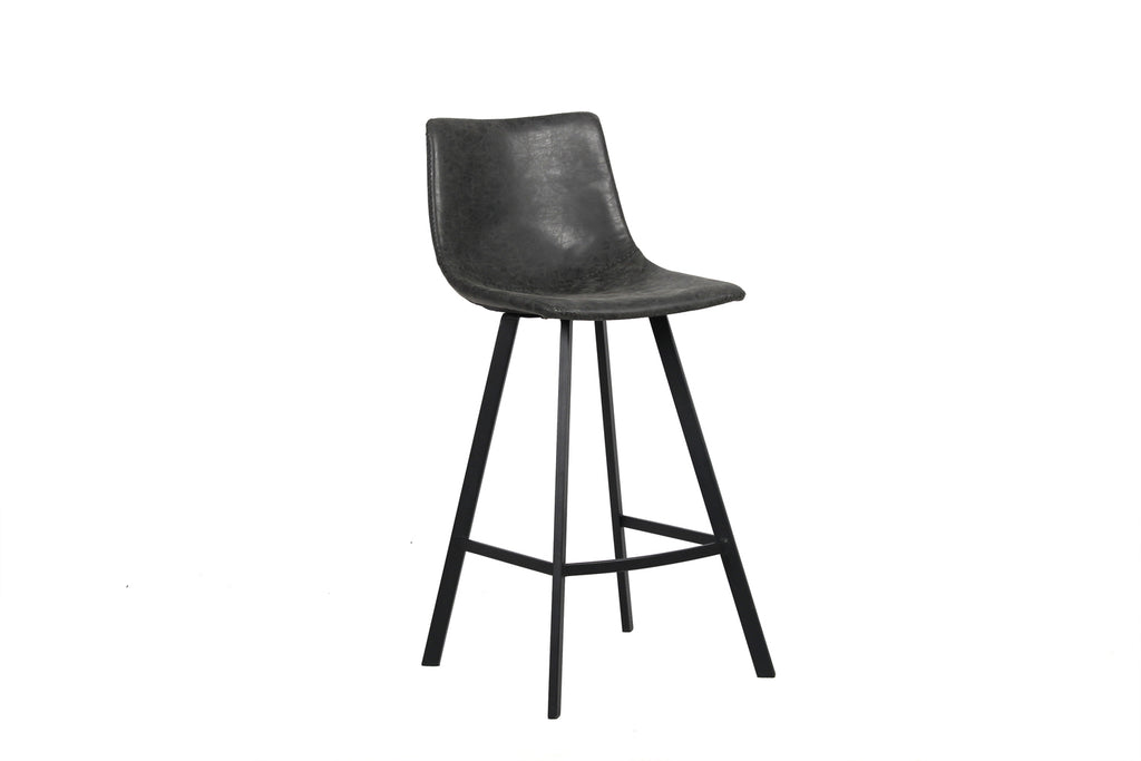 Chaise de comptoir Ozan similicuir Noir
