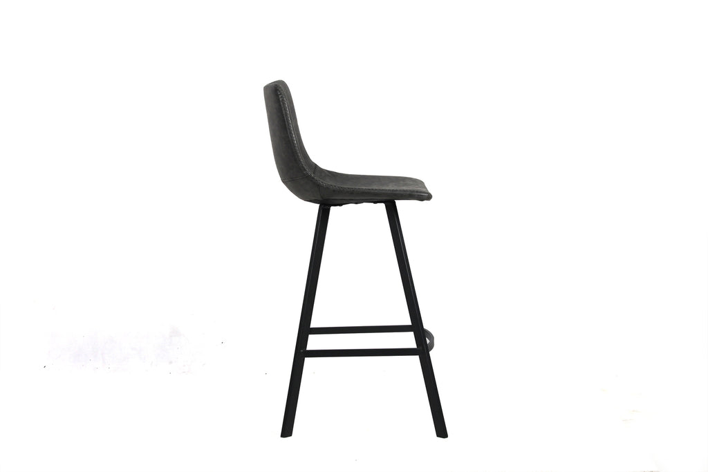 Chaise de comptoir Ozan similicuir Noir