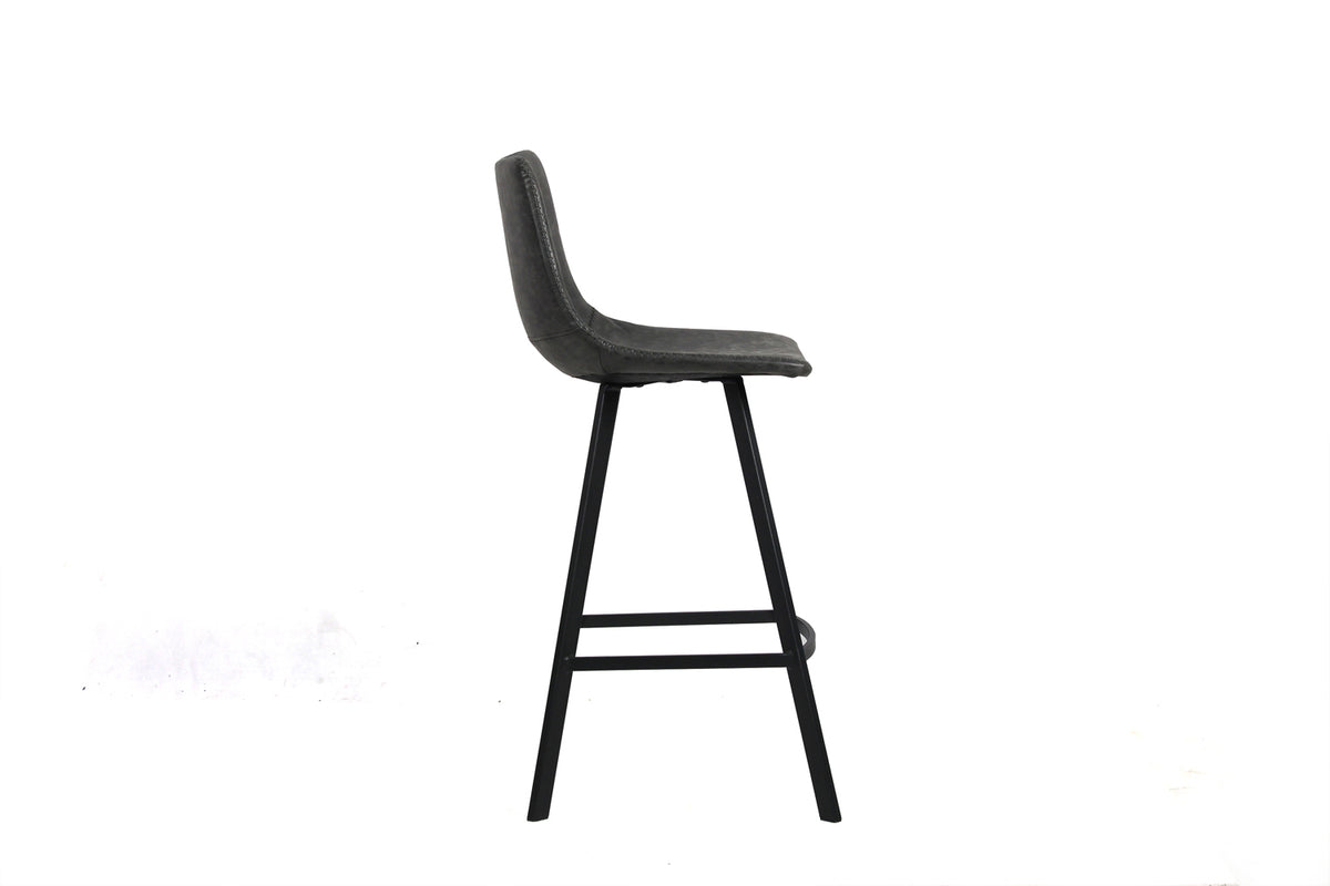 Chaise de comptoir Ozan similicuir Noir