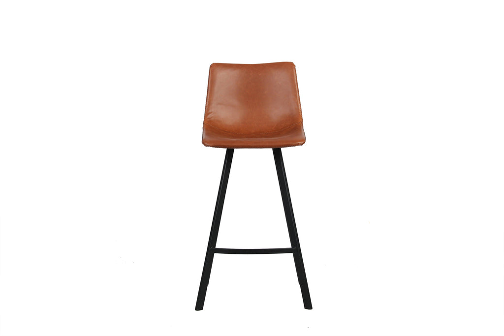 Chaise de comptoir Ozan similicuir Cognac