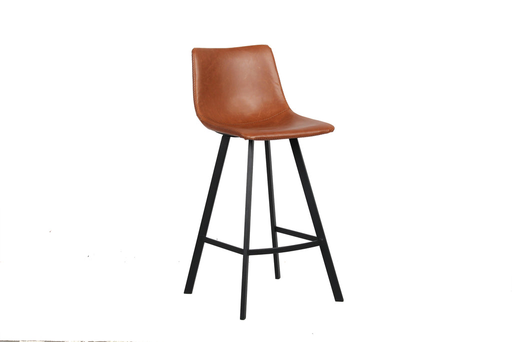 Chaise de comptoir Ozan similicuir Cognac
