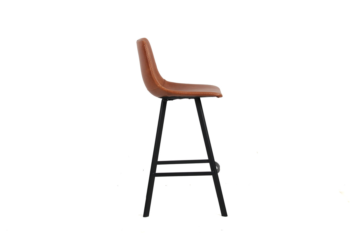 Chaise de comptoir Ozan similicuir Cognac