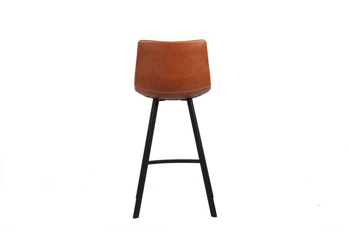 Chaise de comptoir Ozan similicuir Cognac