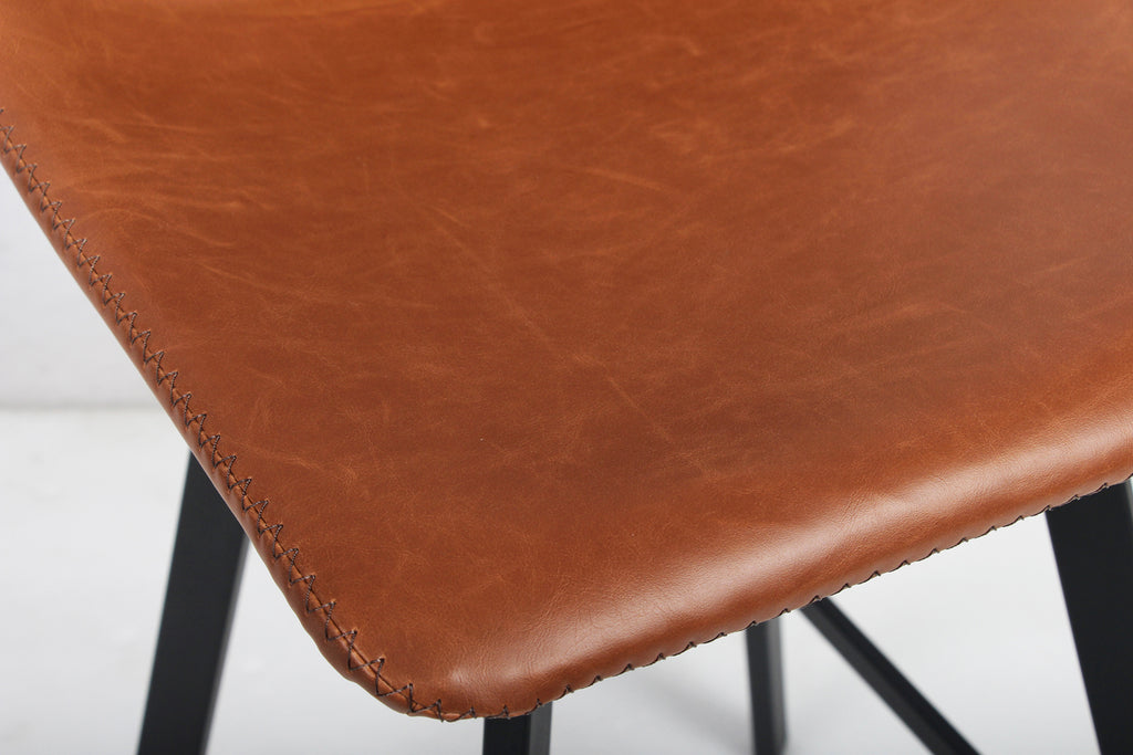 Chaise de comptoir Ozan similicuir Cognac