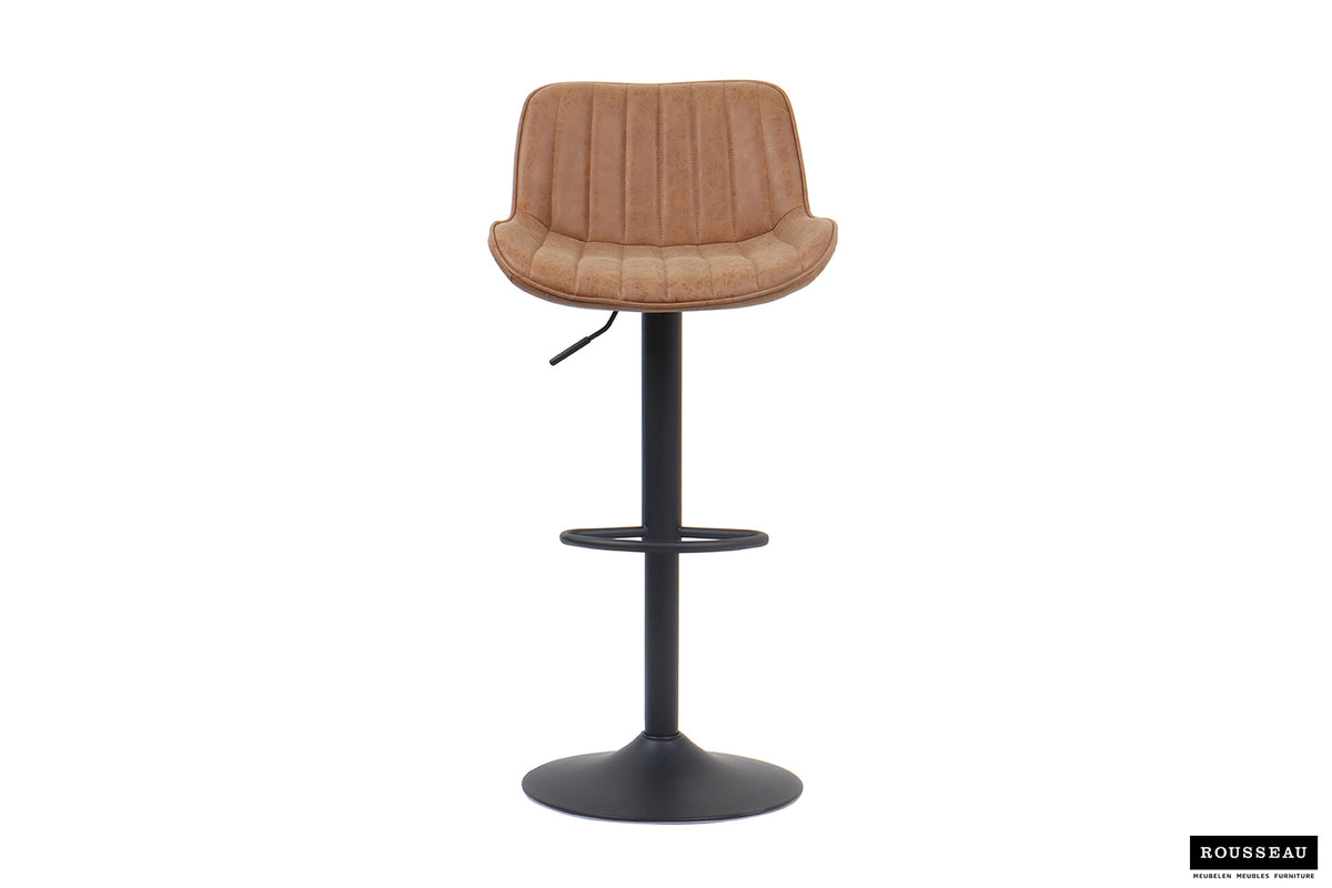 Tabouret de bar Fenna similicuir Cognac