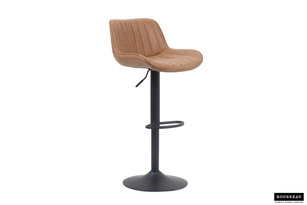Tabouret de bar Fenna similicuir Cognac