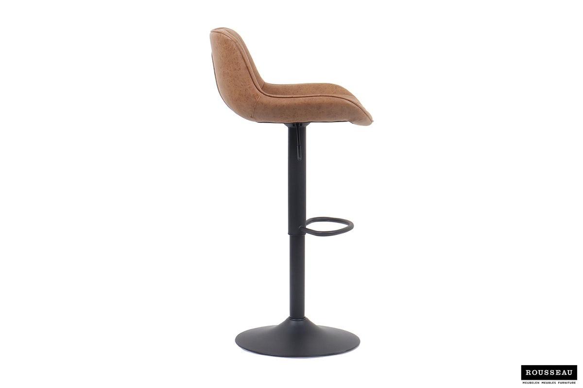 Tabouret de bar Fenna similicuir Cognac