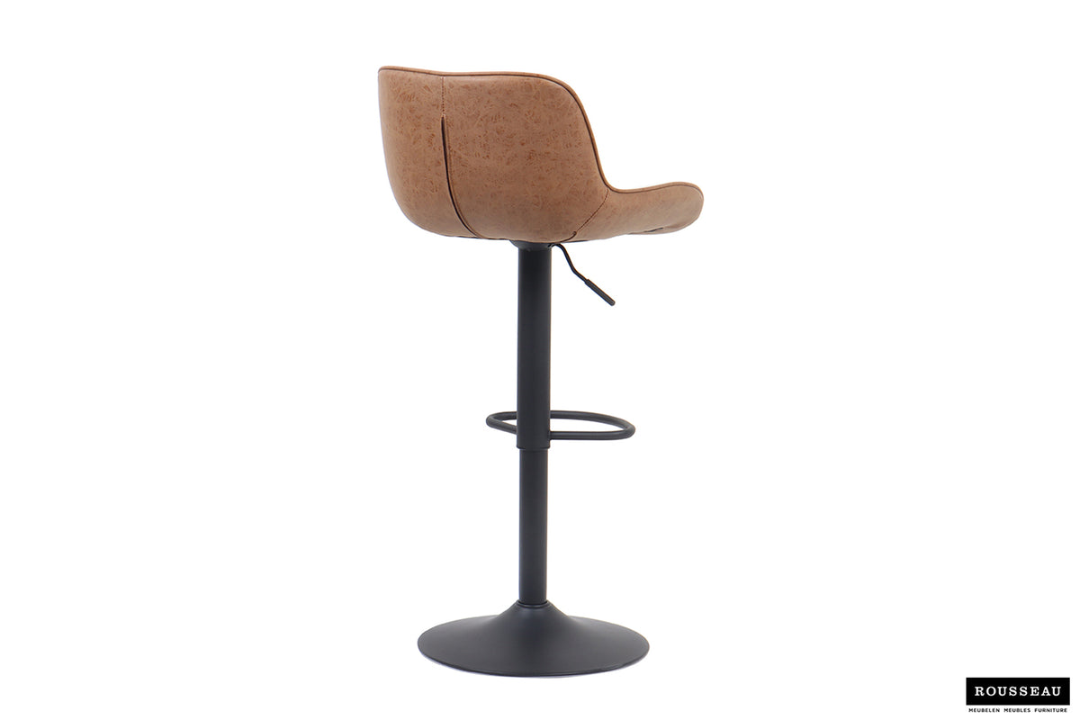 Tabouret de bar Fenna similicuir Cognac