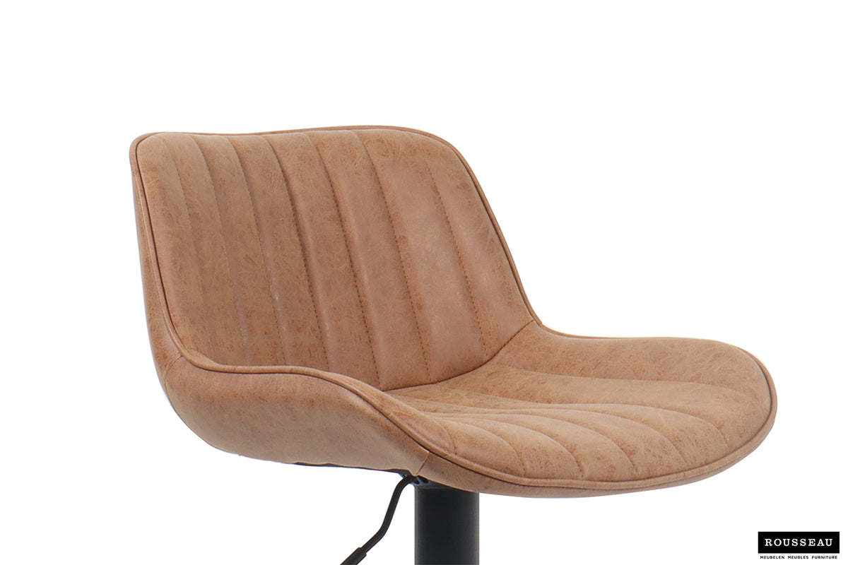 Tabouret de bar Fenna similicuir Cognac