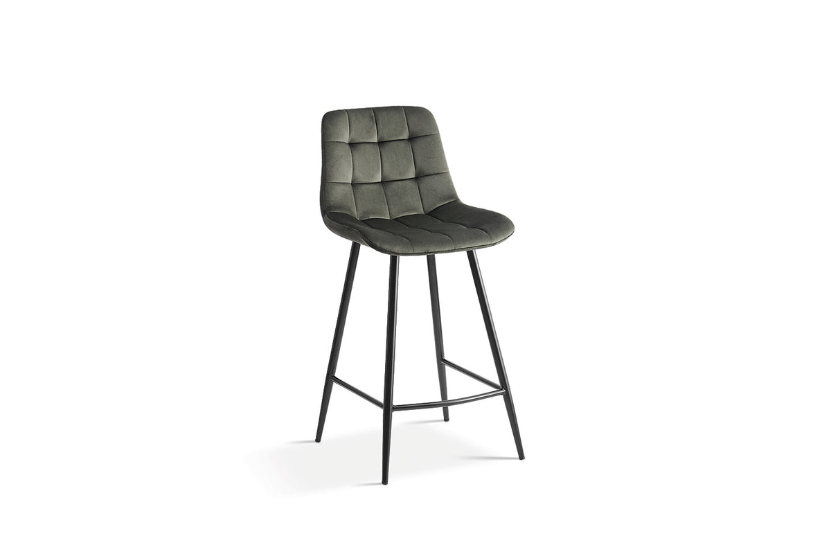 Chaise de comptoir Juta Velours Vert