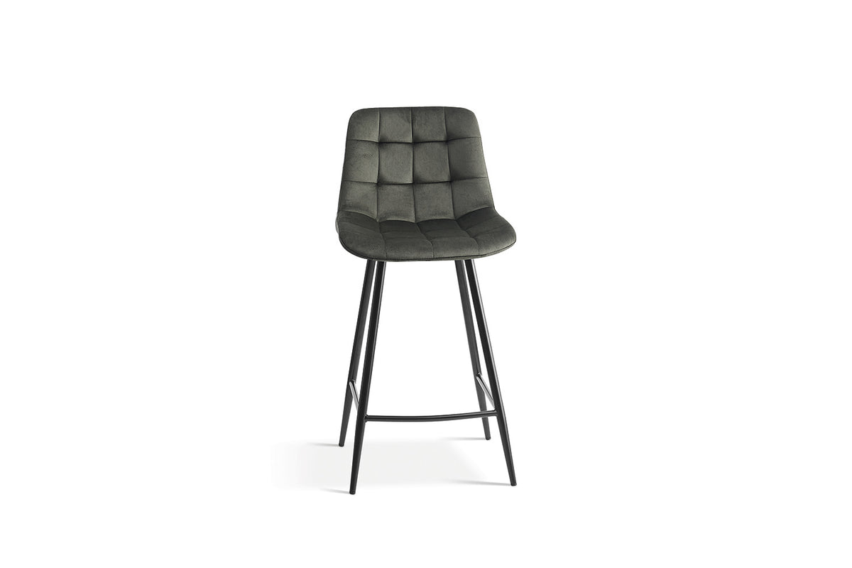 Chaise de comptoir Juta Velours Vert