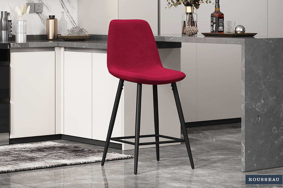 Chaise de Comptoir Boy Velours Bordeau