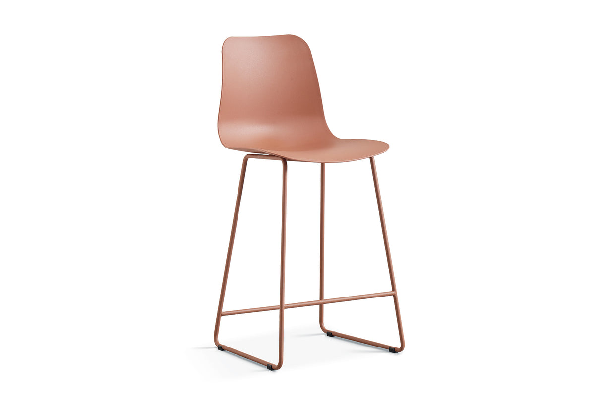 Chaise de comptoir Marie polypropylène Terracotta