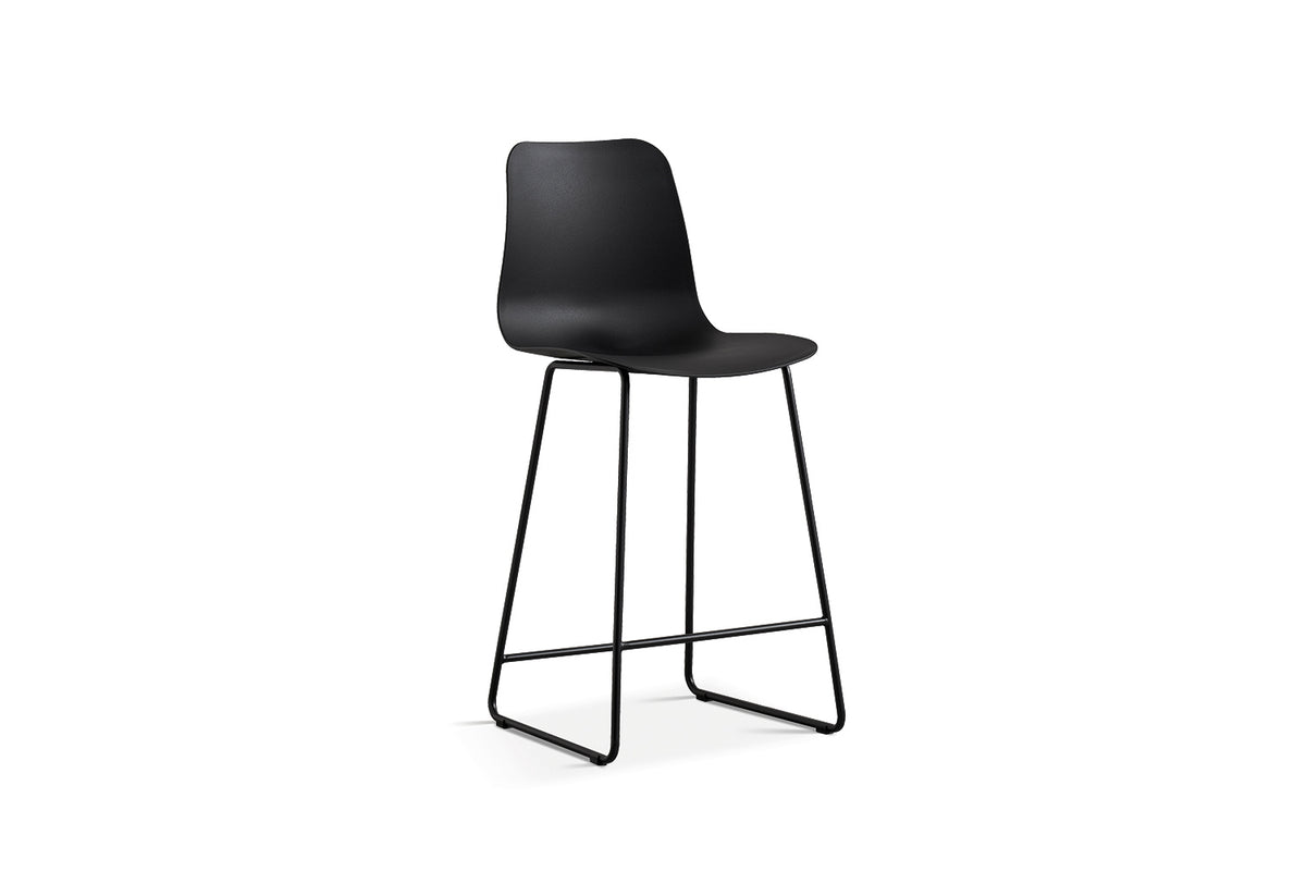 Chaise de comptoir Marie polypropylène Noir