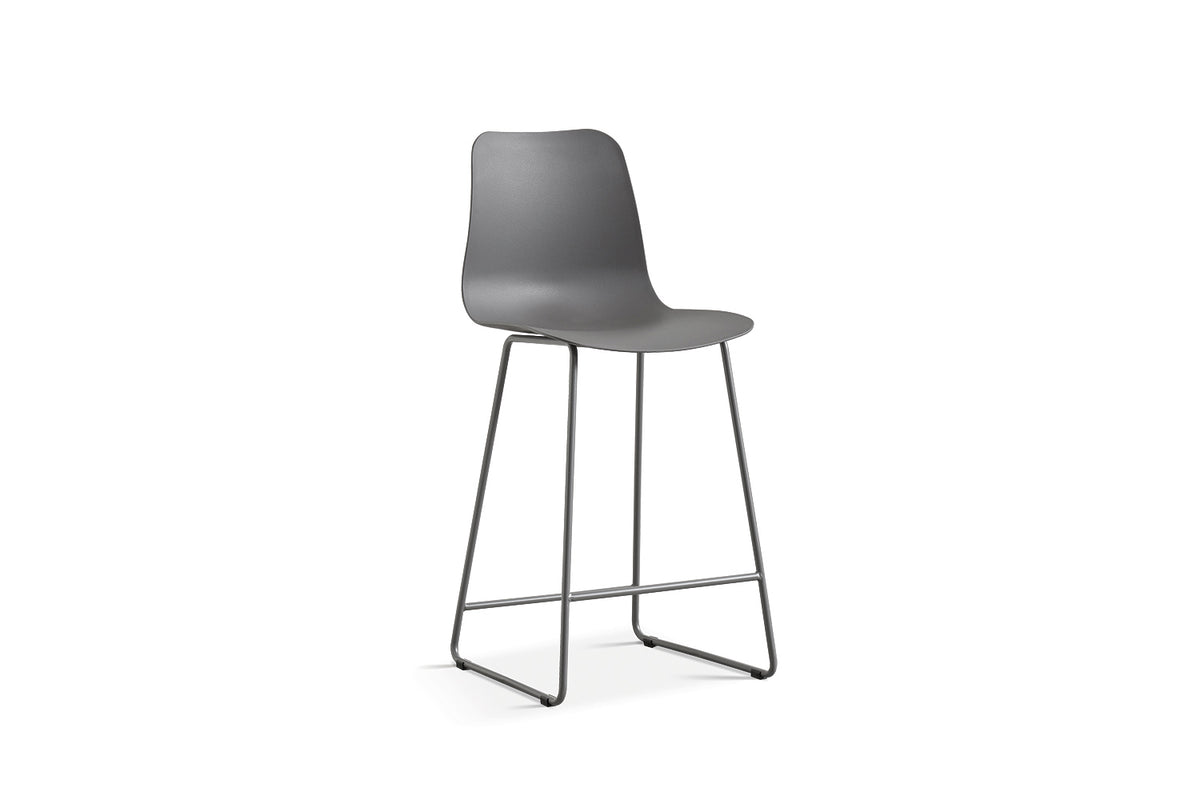 Chaise de comptoir Marie polypropylène Gris