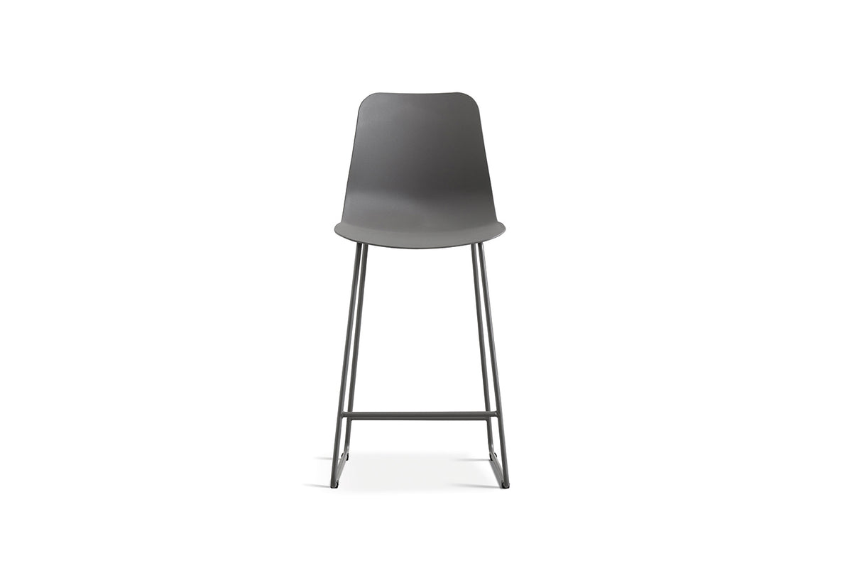 Chaise de comptoir Marie polypropylène Gris
