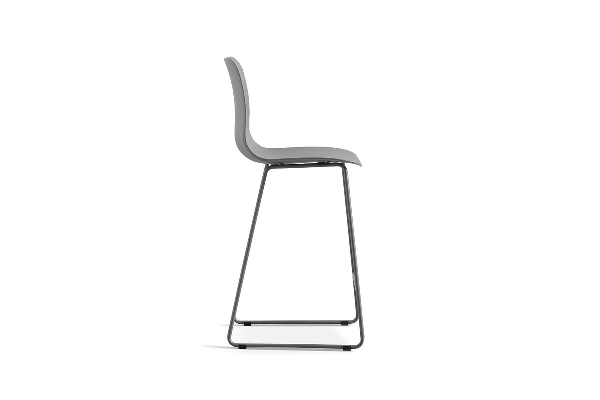 Chaise de comptoir Marie polypropylène Gris
