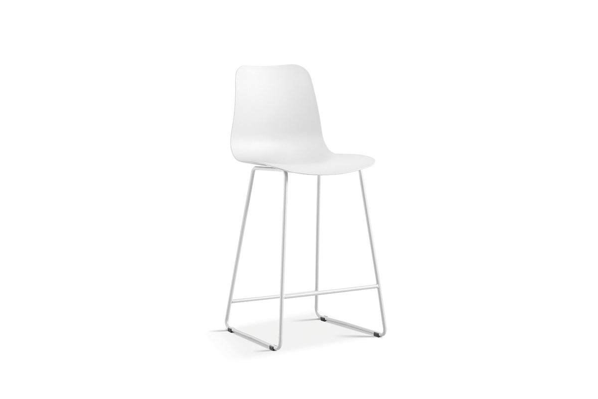 Chaise de comptoir Marie polypropylène Blanc