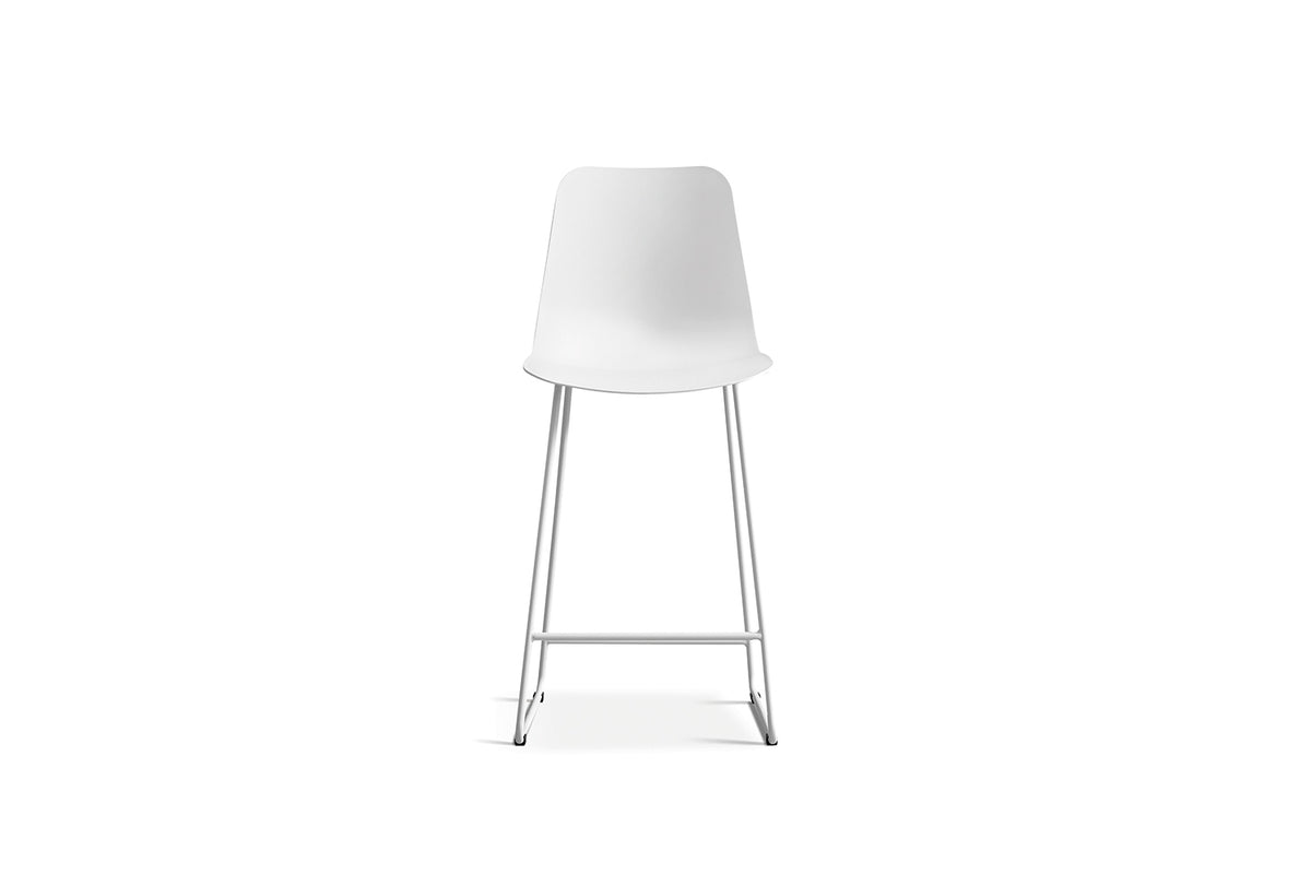Chaise de comptoir Marie polypropylène Blanc