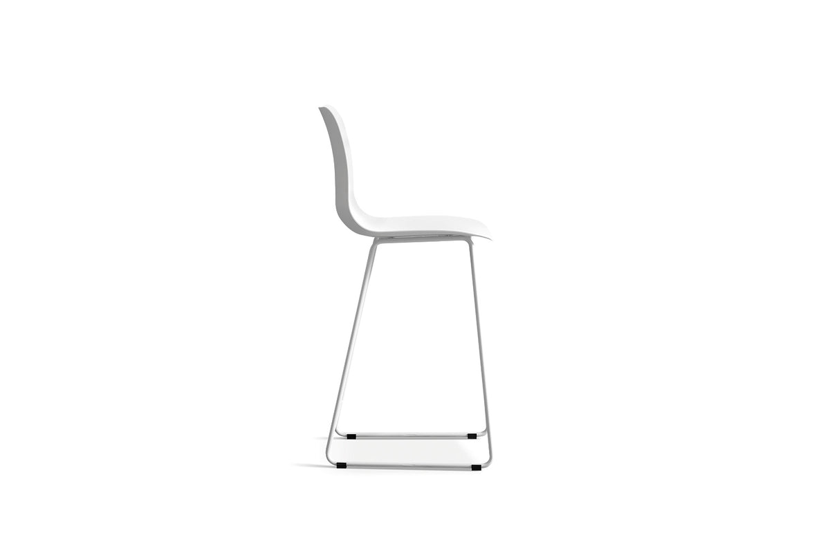 Chaise de comptoir Marie polypropylène Blanc