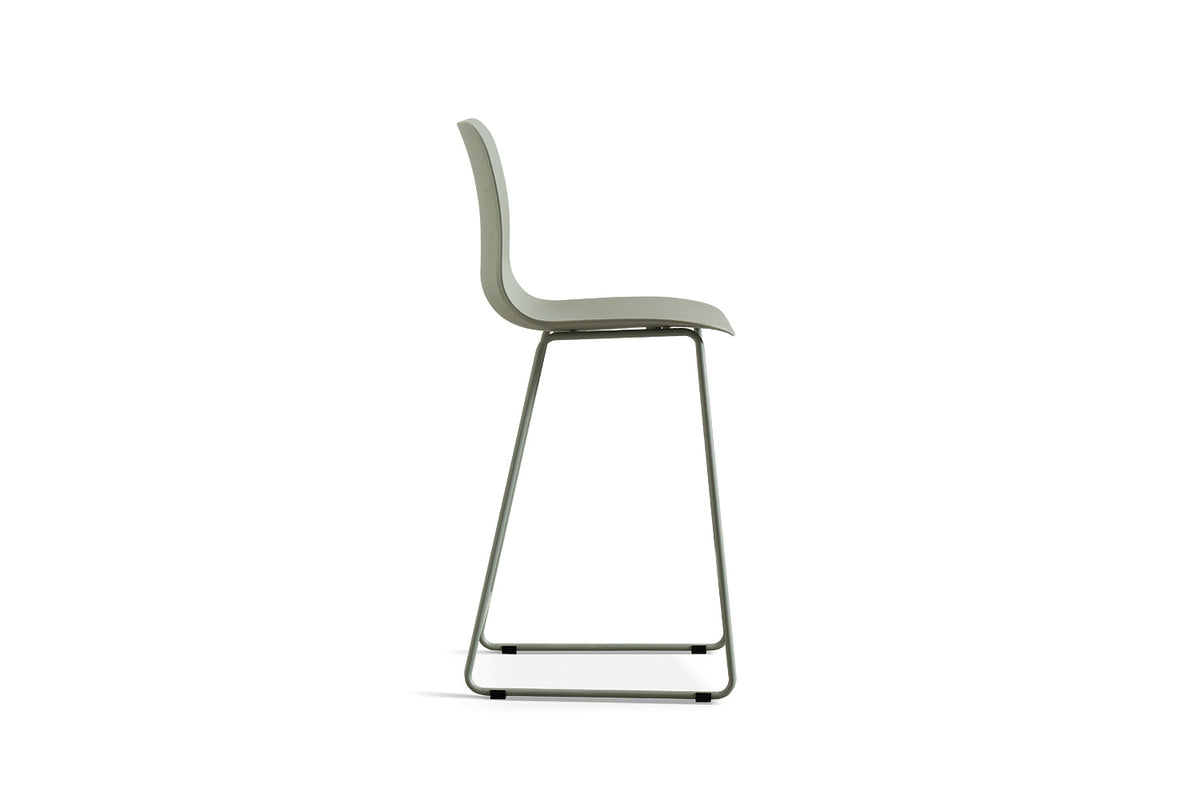 Chaise de comptoir Marie polypropylène Gris-vert