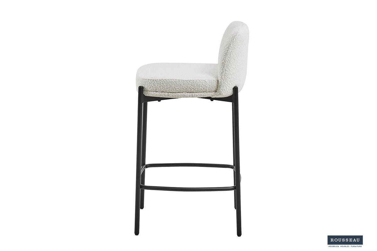 Chaise de comptoir Ella Blanc