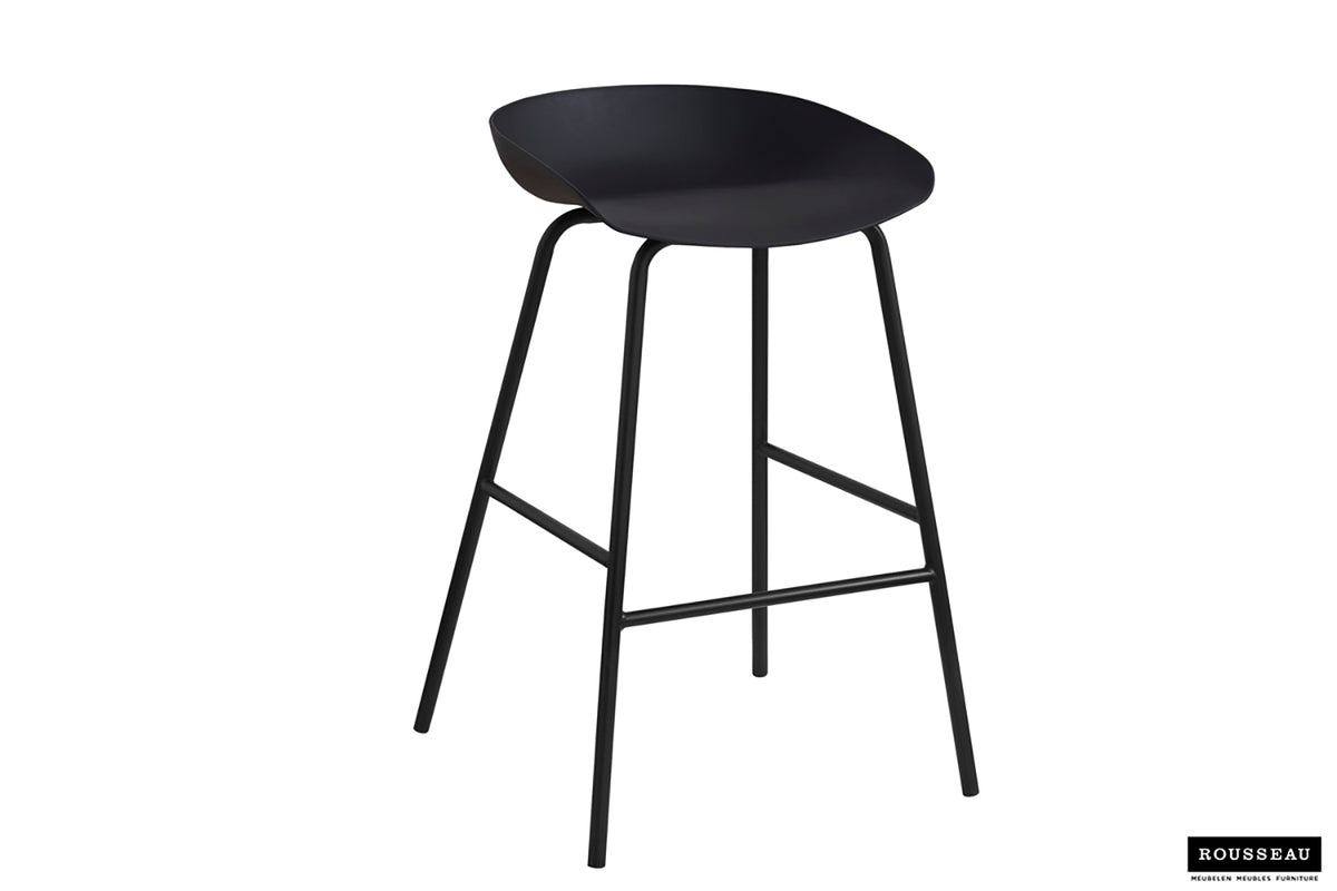 Chaise de comptoir Anna polypropylène Noir