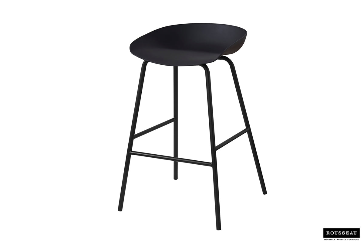 Chaise de comptoir Anna polypropylène Noir