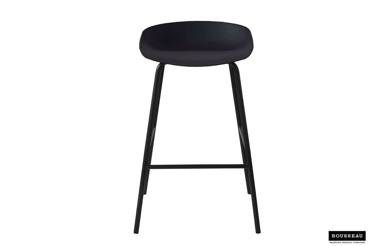 Chaise de comptoir Anna polypropylène Noir
