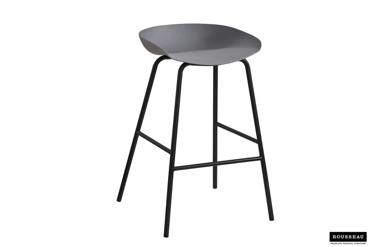 Chaise de comptoir Anna polypropylène Gris