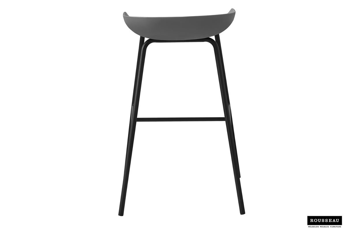 Chaise de comptoir Anna polypropylène Gris