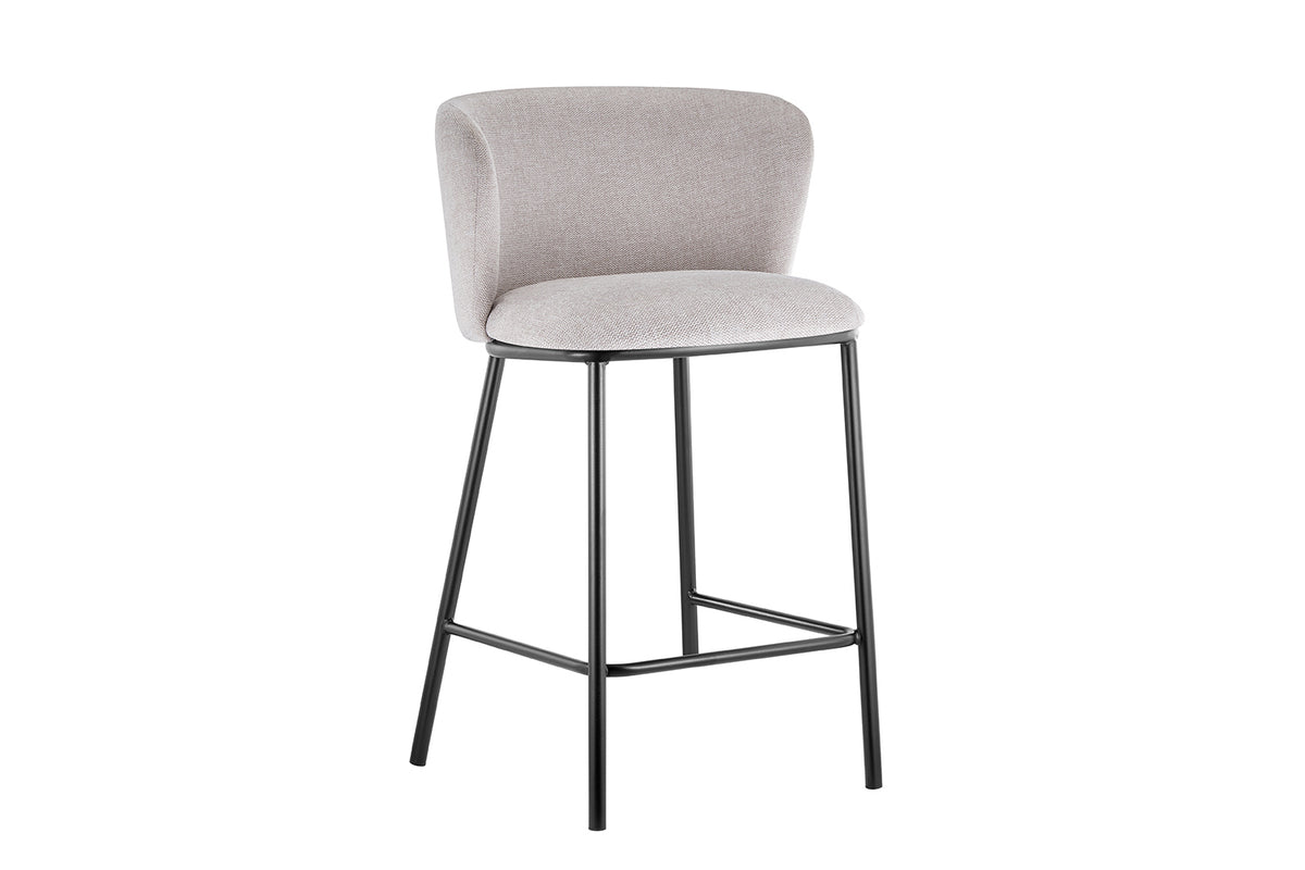 Chaise de comptoir Arthur Tissu Beige