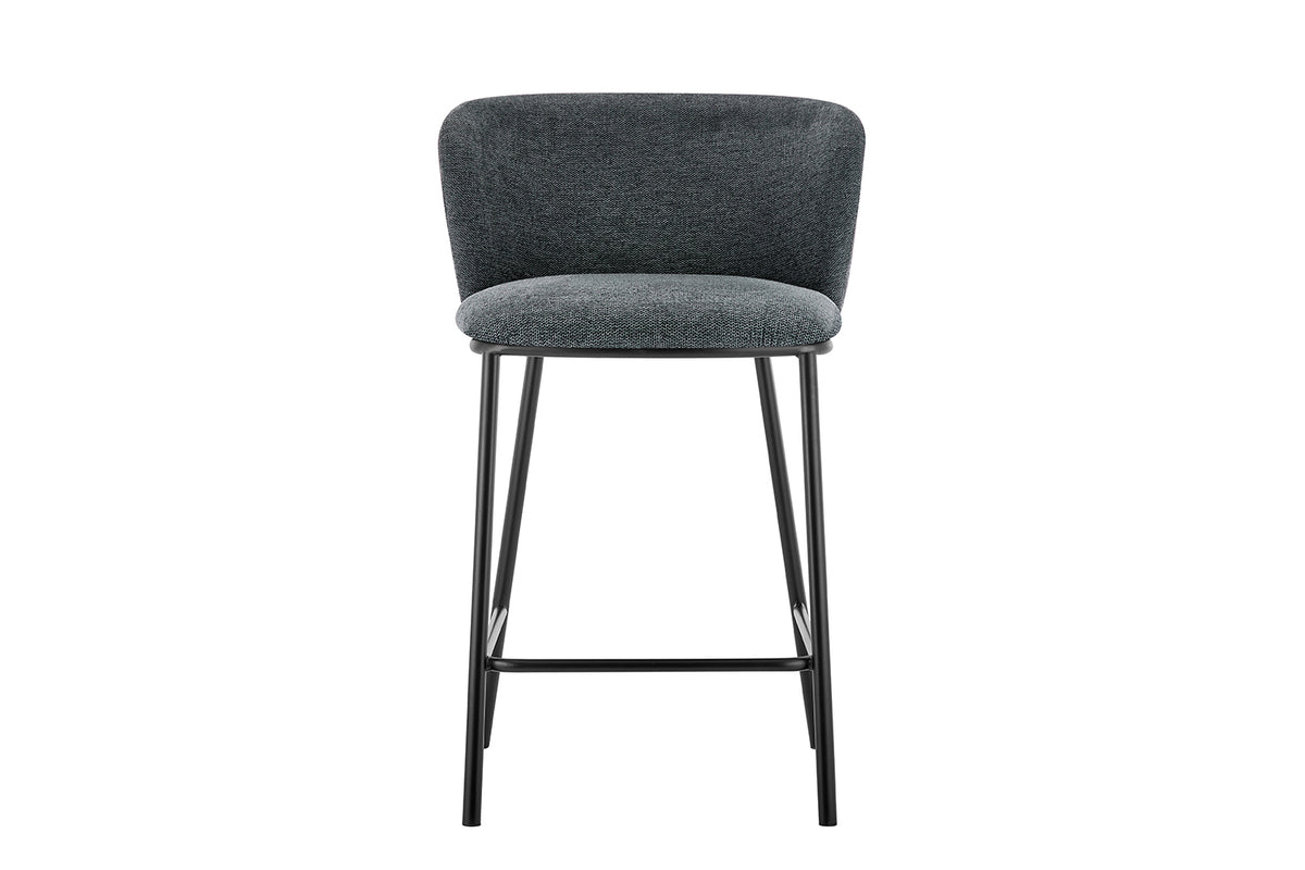 Chaise de comptoir Arthur Tissu Gris foncé