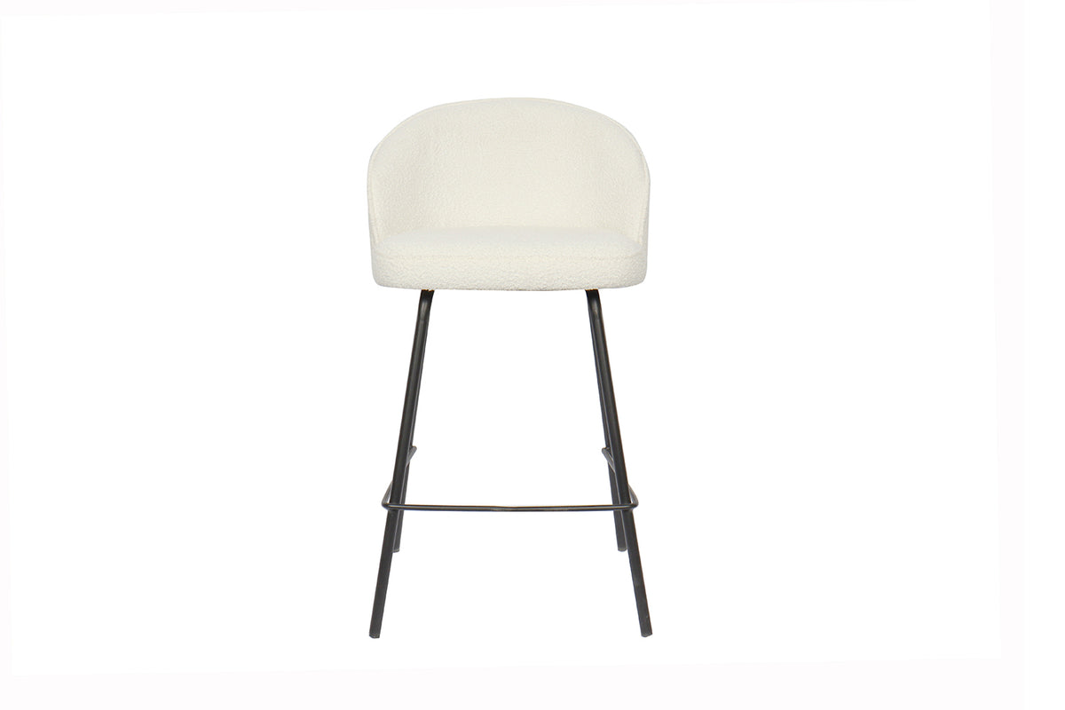 Chaise de comptoir June Bouclé Blanc