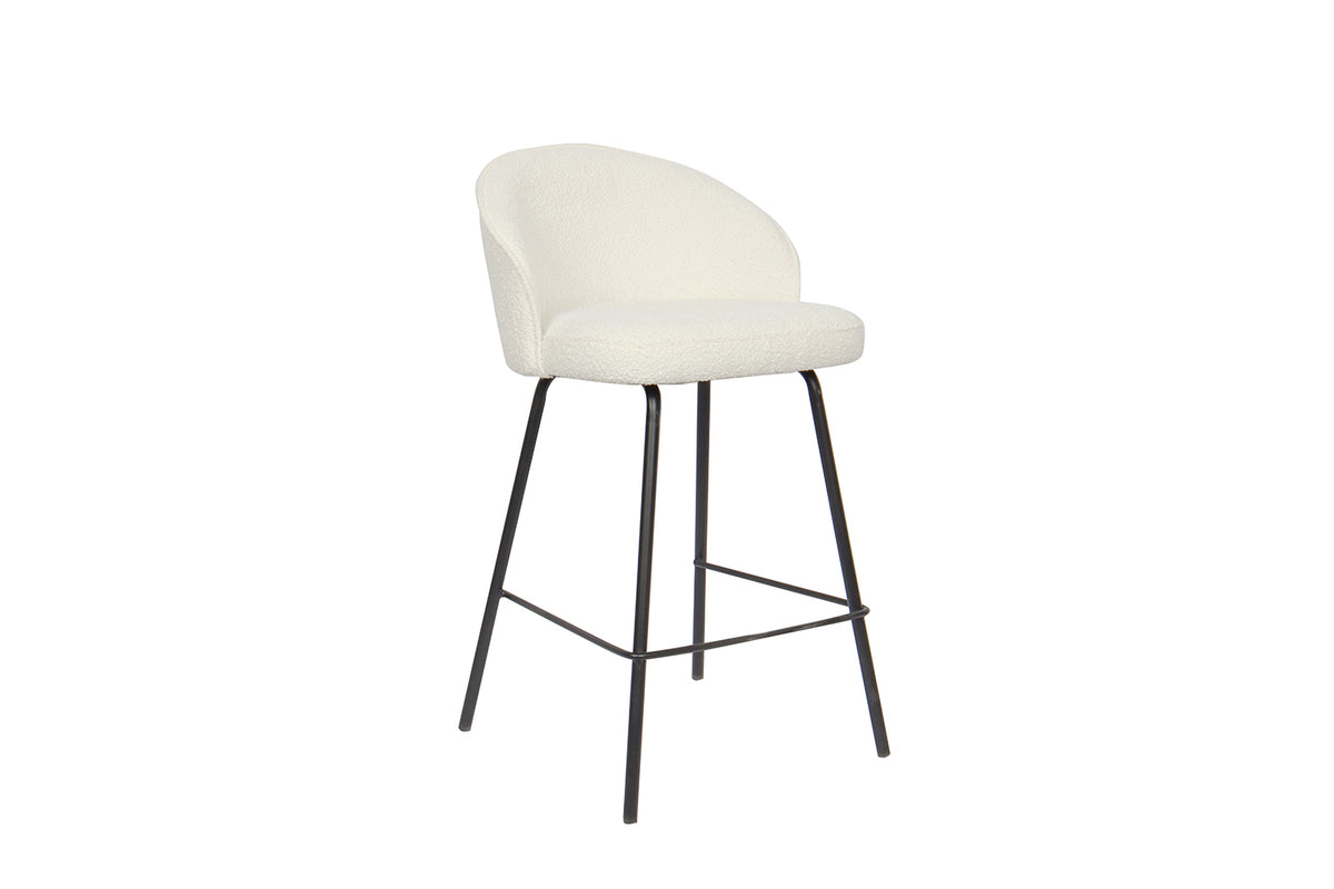 Chaise de comptoir June Bouclé Blanc