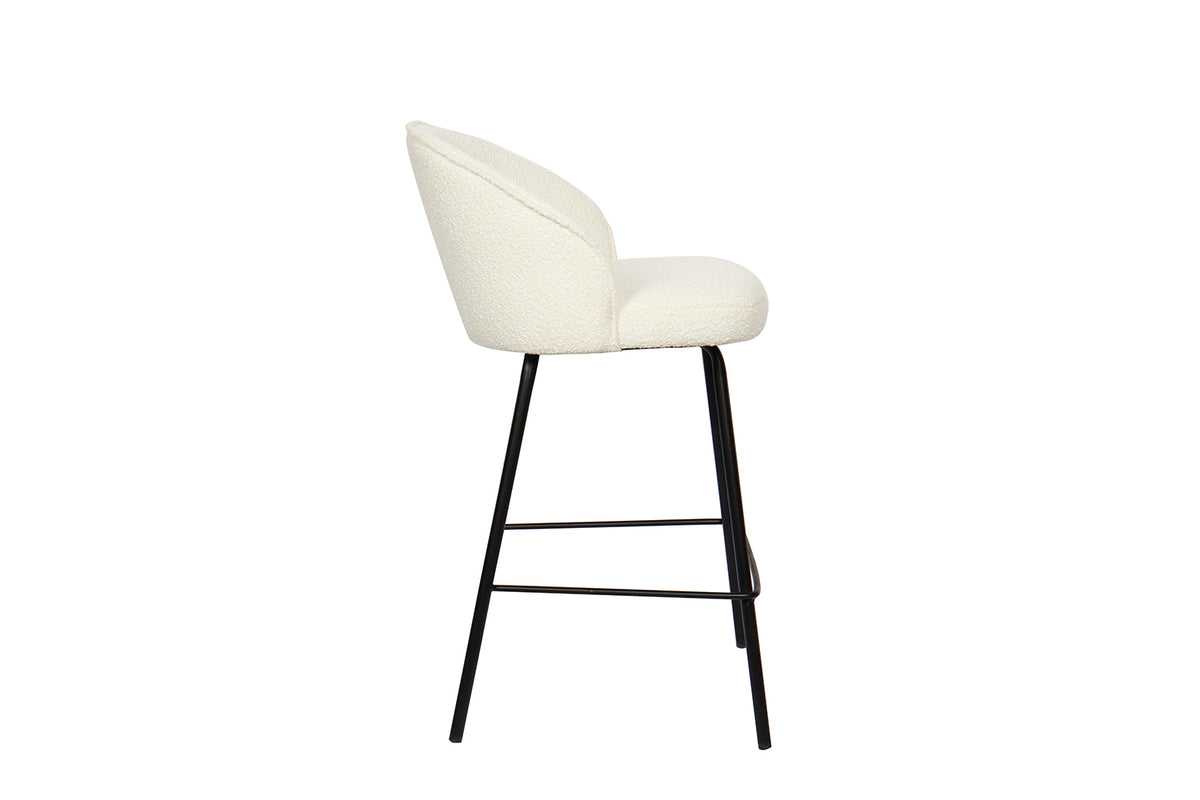 Chaise de comptoir June Bouclé Blanc