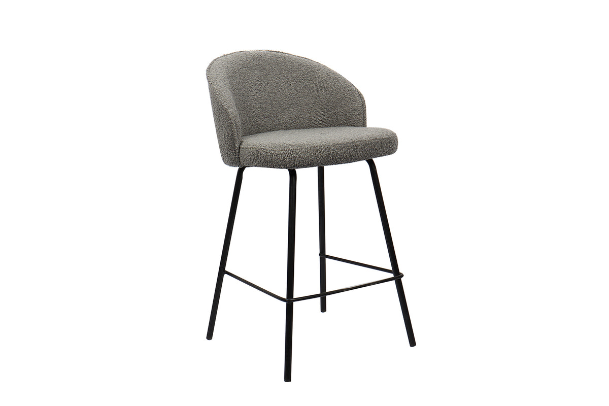 Chaise de comptoir June Bouclé Gris