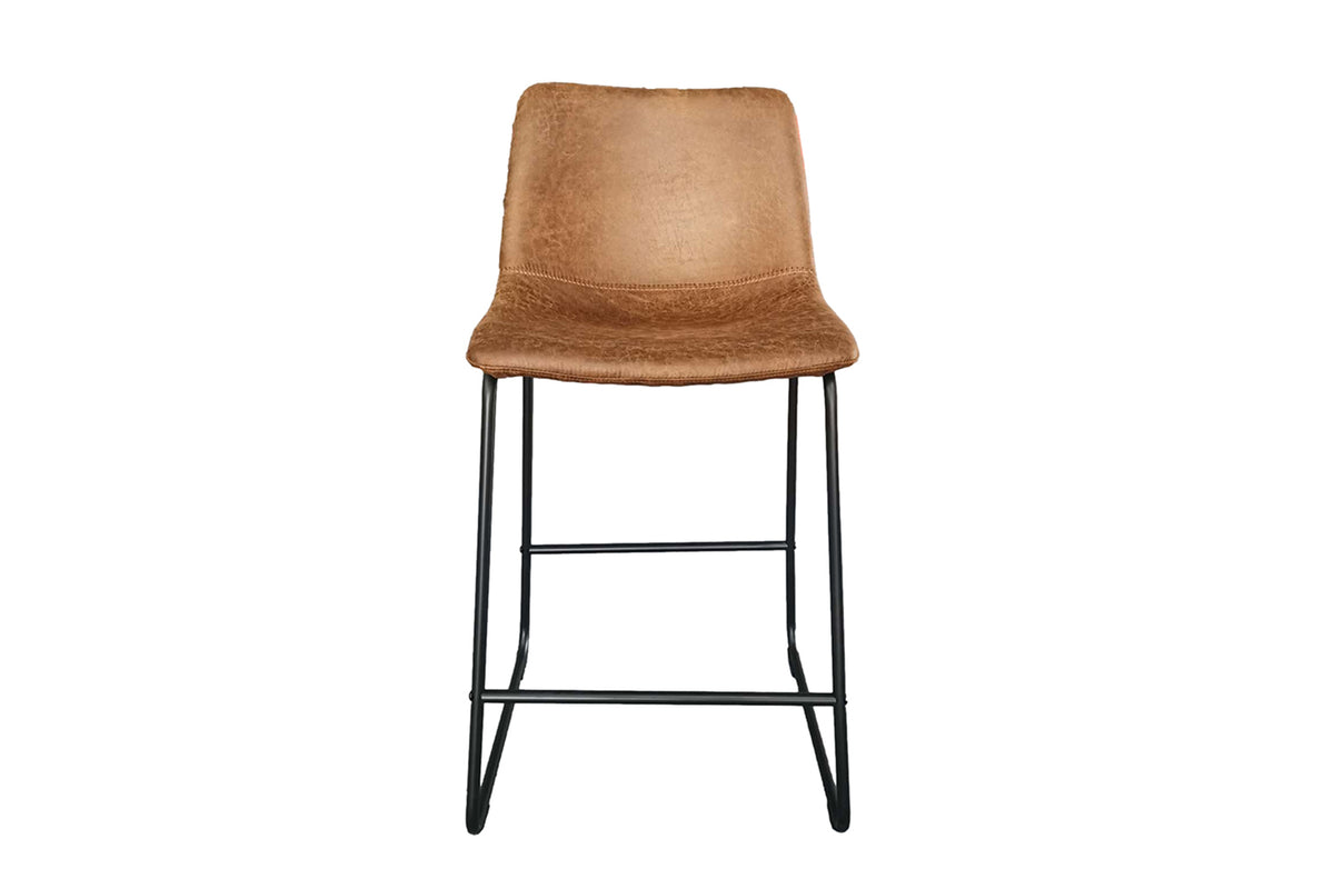Chaise de Comptoir Mancia similicuir Cognac