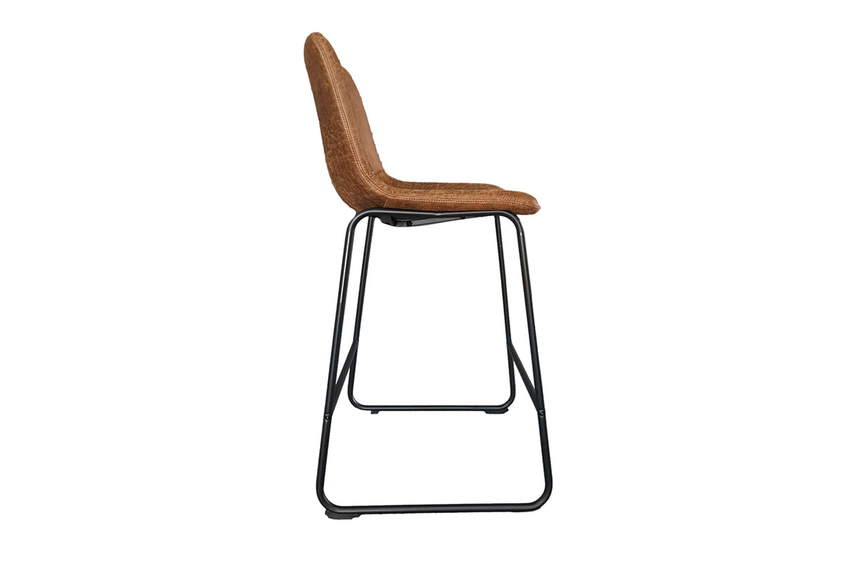Chaise de Comptoir Mancia similicuir Cognac
