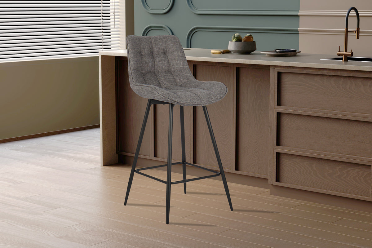 Chaise de comptoir Ariba Tissu Gris