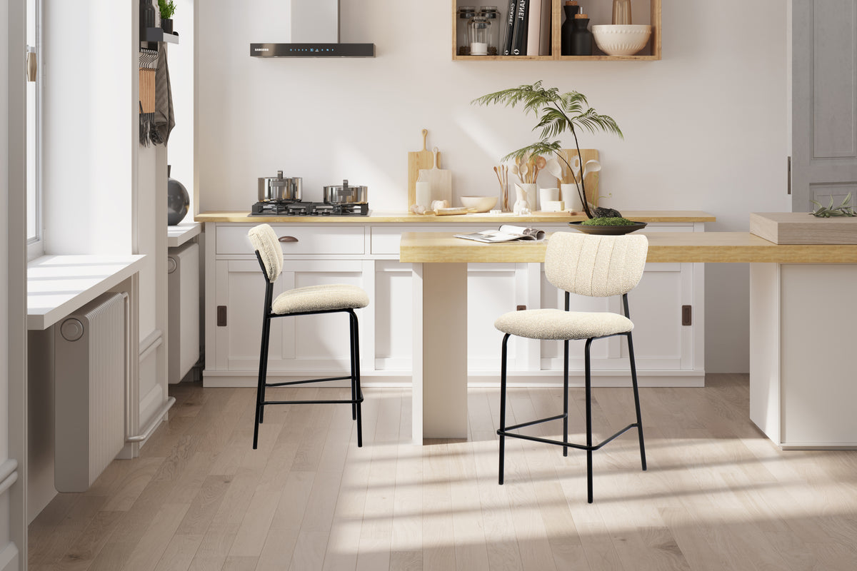 Chaise de comptoir Antura Tissu Beige