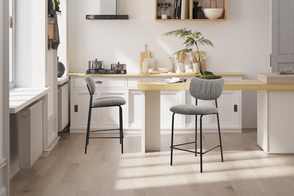 Chaise de comptoir Antura Tissu Gris foncé