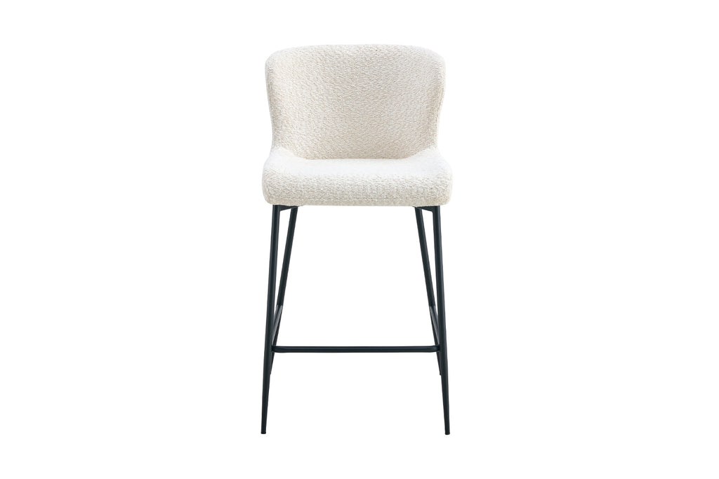 Chaise de comptoir Lisa Bouclé Écru