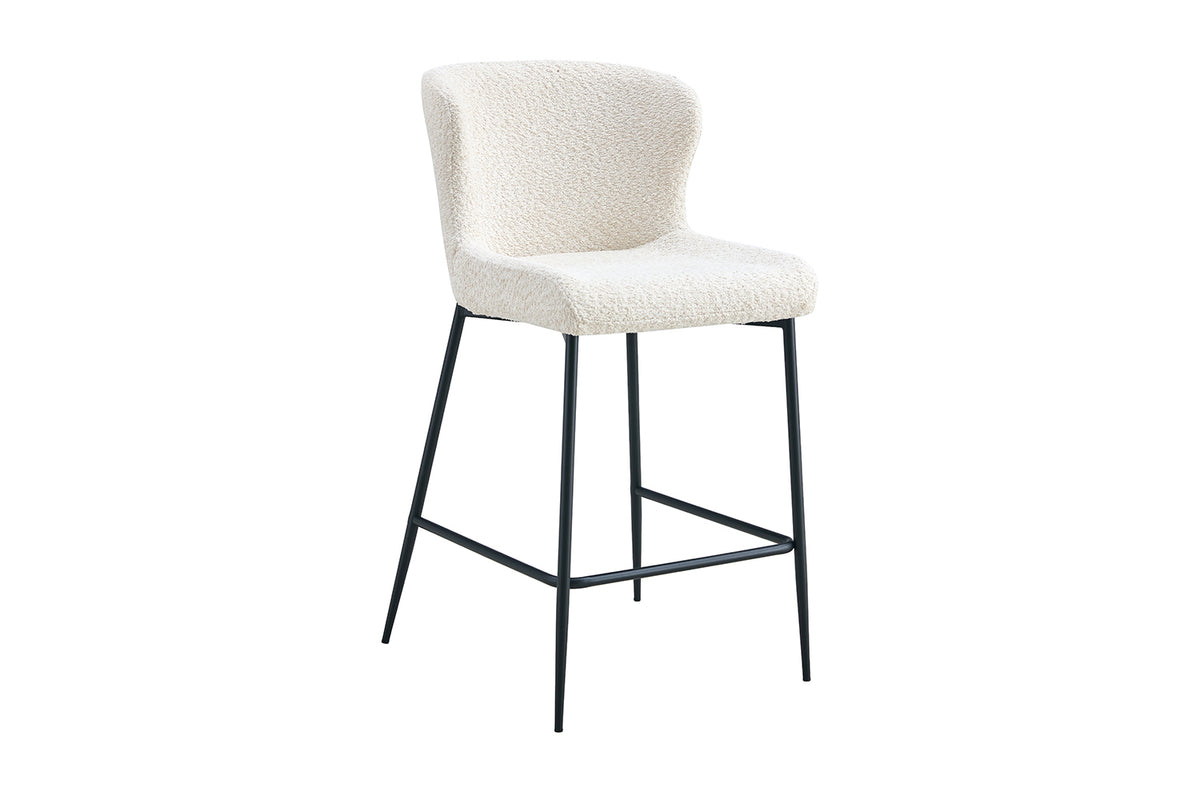 Chaise de comptoir Lisa Bouclé Écru