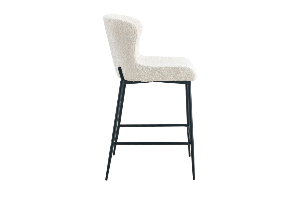 Chaise de comptoir Lisa Bouclé Écru