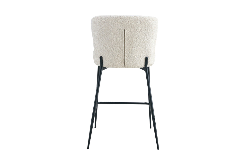 Chaise de comptoir Lisa Bouclé Écru
