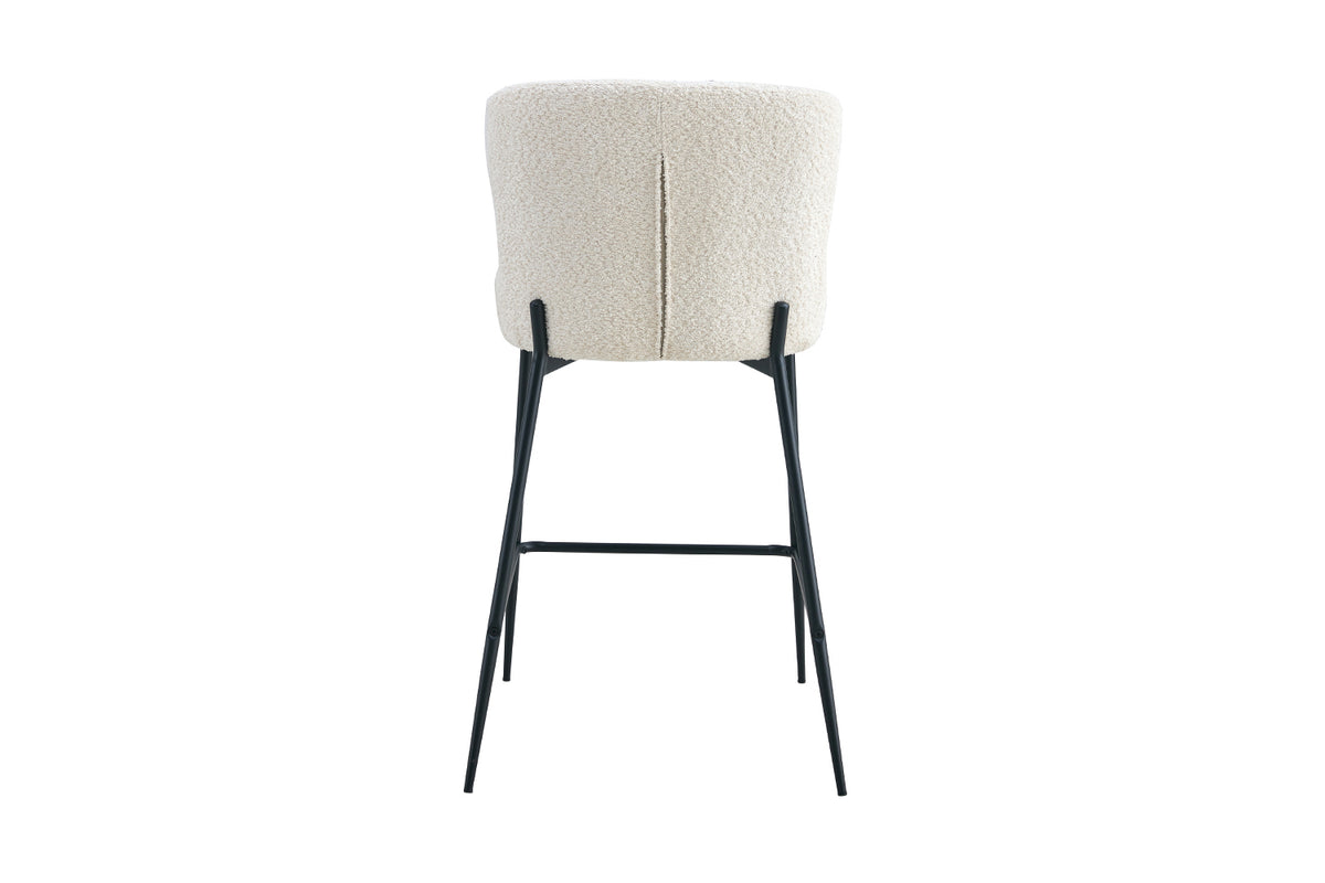 Chaise de comptoir Lisa Bouclé Écru