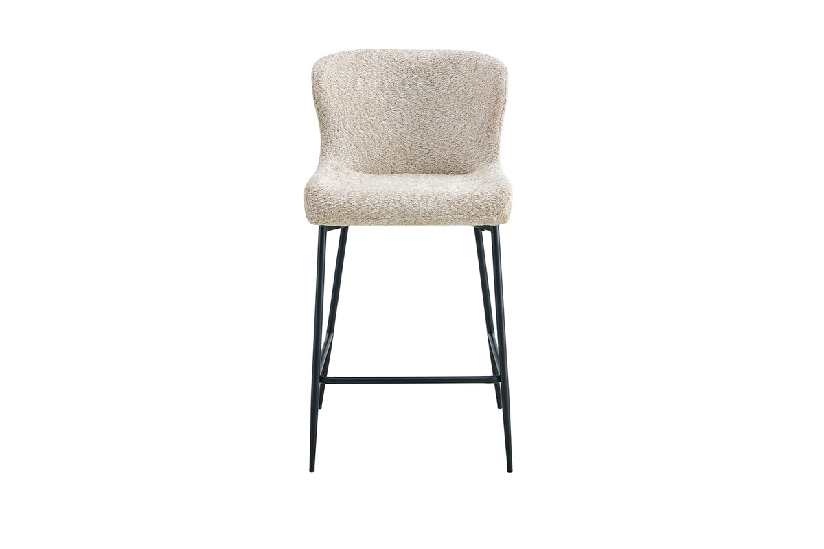 Chaise de comptoir Lisa Bouclé Beige