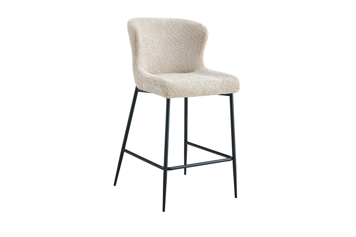 Chaise de comptoir Lisa Bouclé Beige